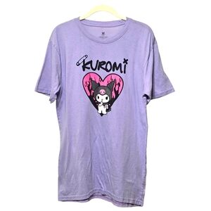 Kuromi Of Hello Kitty By Sanrio Casual Lavender Purple Short Sleeve Shirt Large